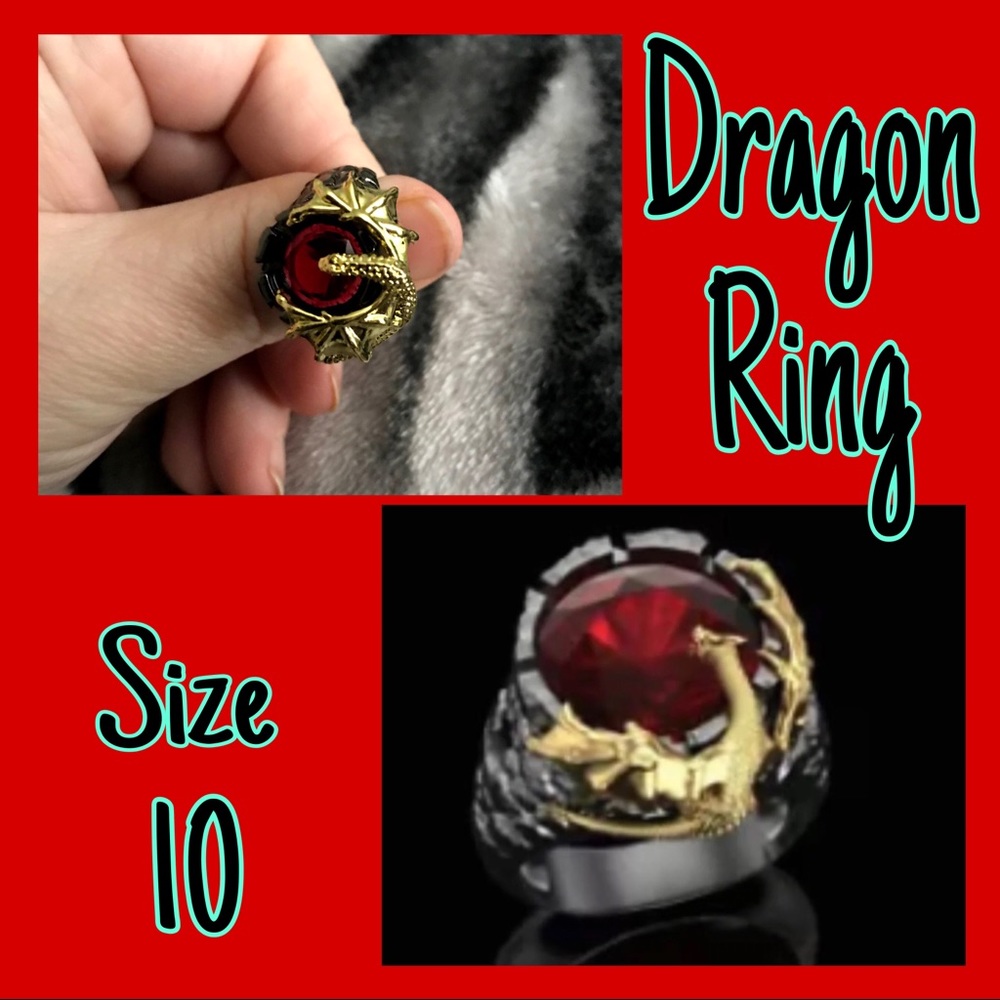 Goth/Punk Dragon Ring - Sz 9